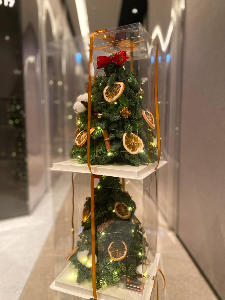 Belgian noble pine Christmas tree with decoration 60cm