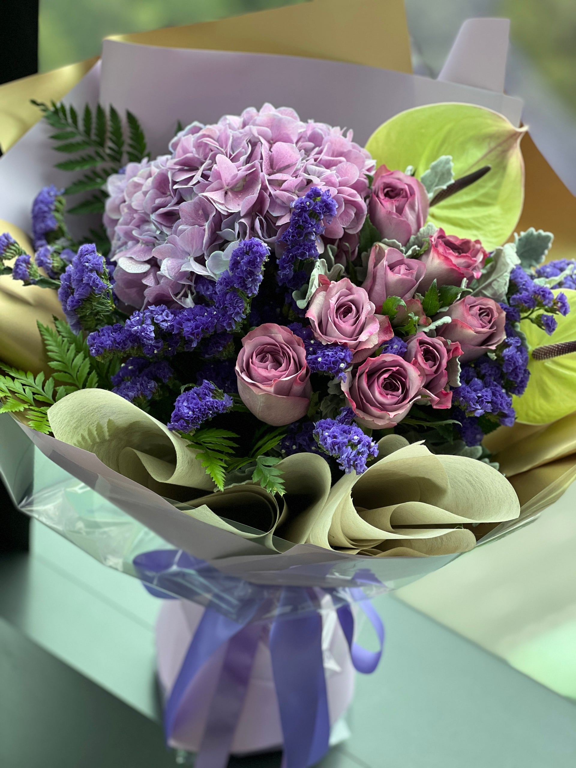 紫色花束系列 紫玫瑰桔梗花束 浪漫氣質送花 You N Me Floral