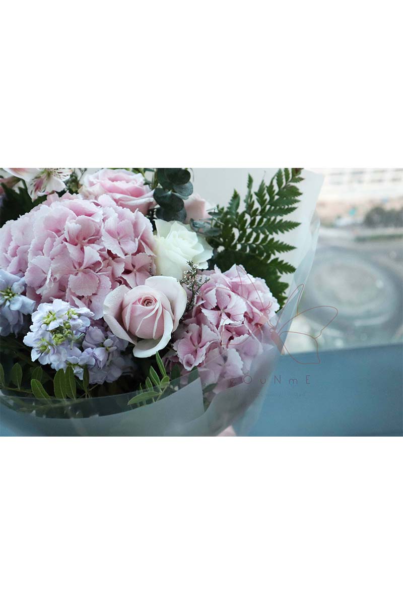 [Happy Everyday] Pink Hydrangea Rose Bouquet