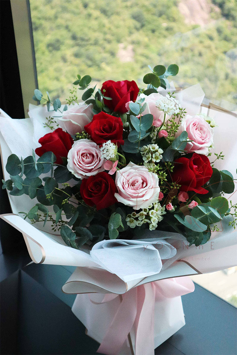 [Very Elegant] 10 two-color rose bouquet