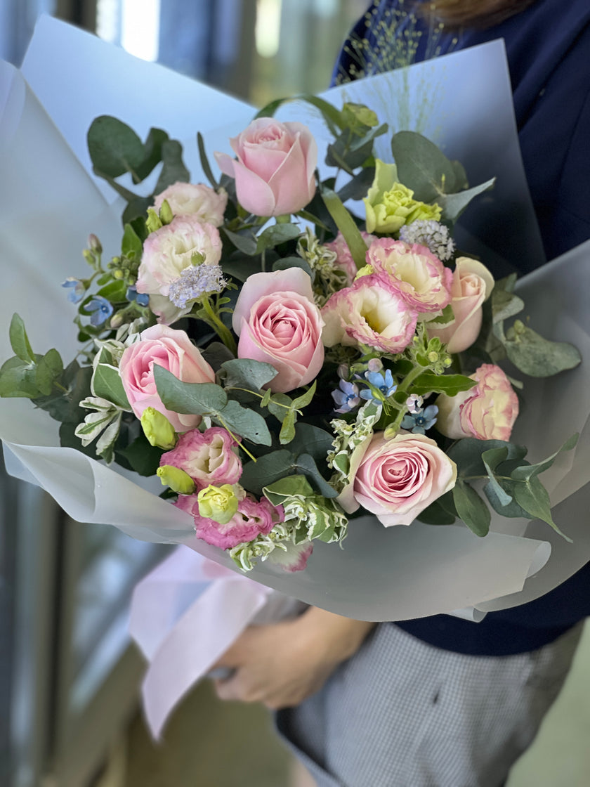 [Tenderness and Sweetness] 5 pink rose bouquet