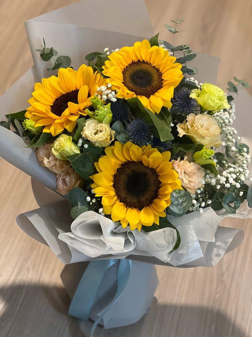 [ 陽光微笑 ] 向日葵桔梗花束