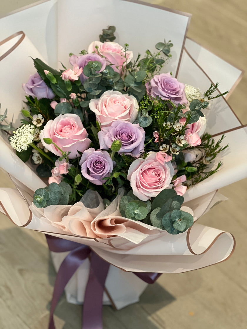 [ 神秘薔薇 ] 10枝雙色玫瑰花束