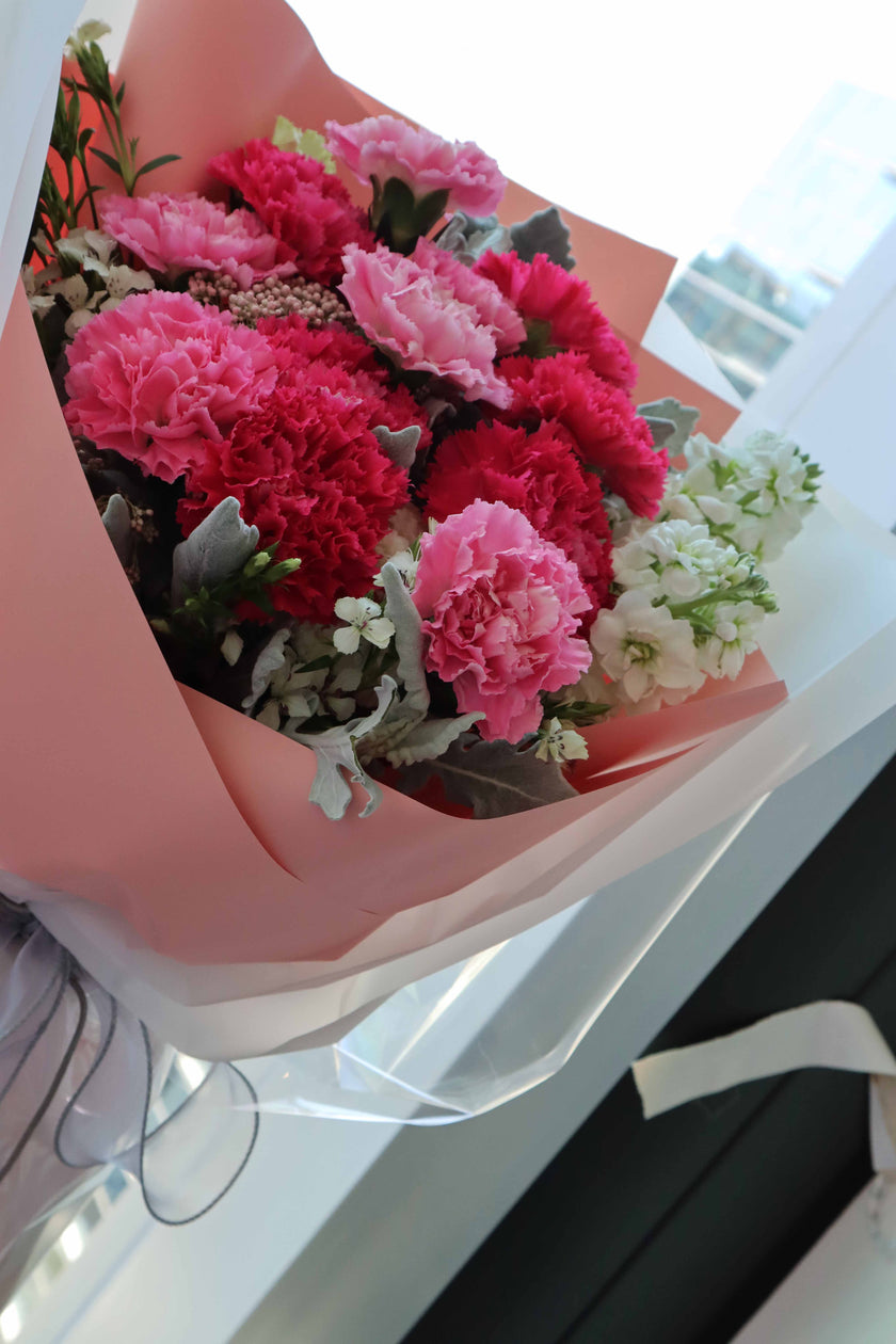 [Warm] 10 two-color carnation bouquet