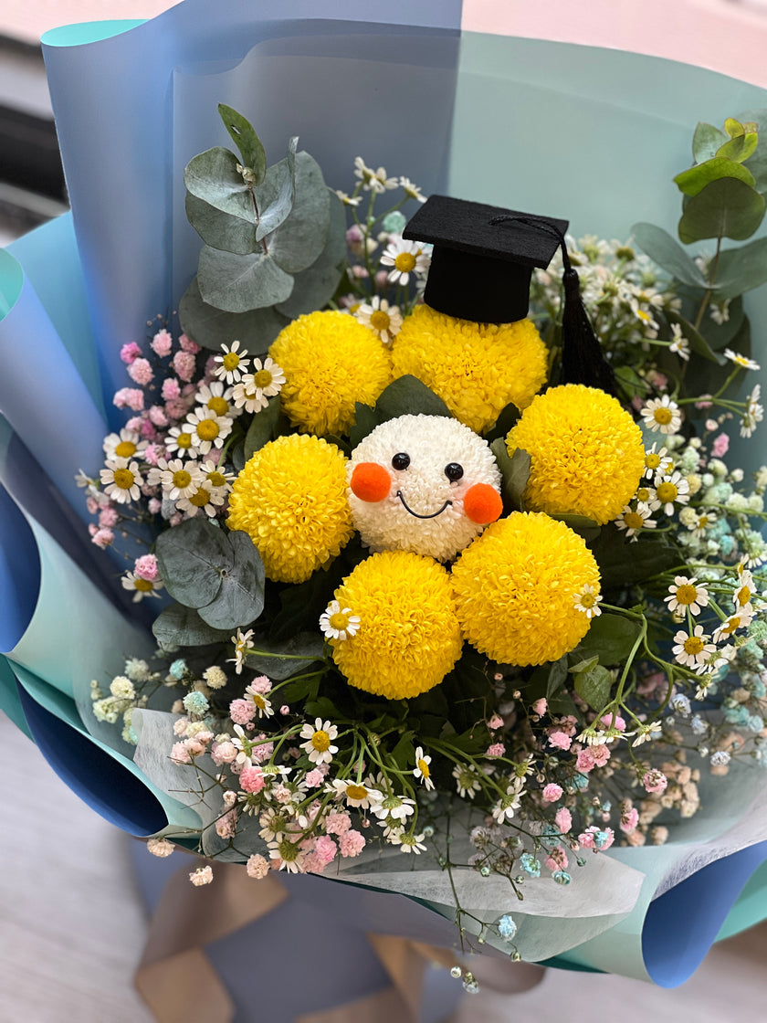 實物拍攝絕不調色可愛笑臉畢業花束You N Me Floral