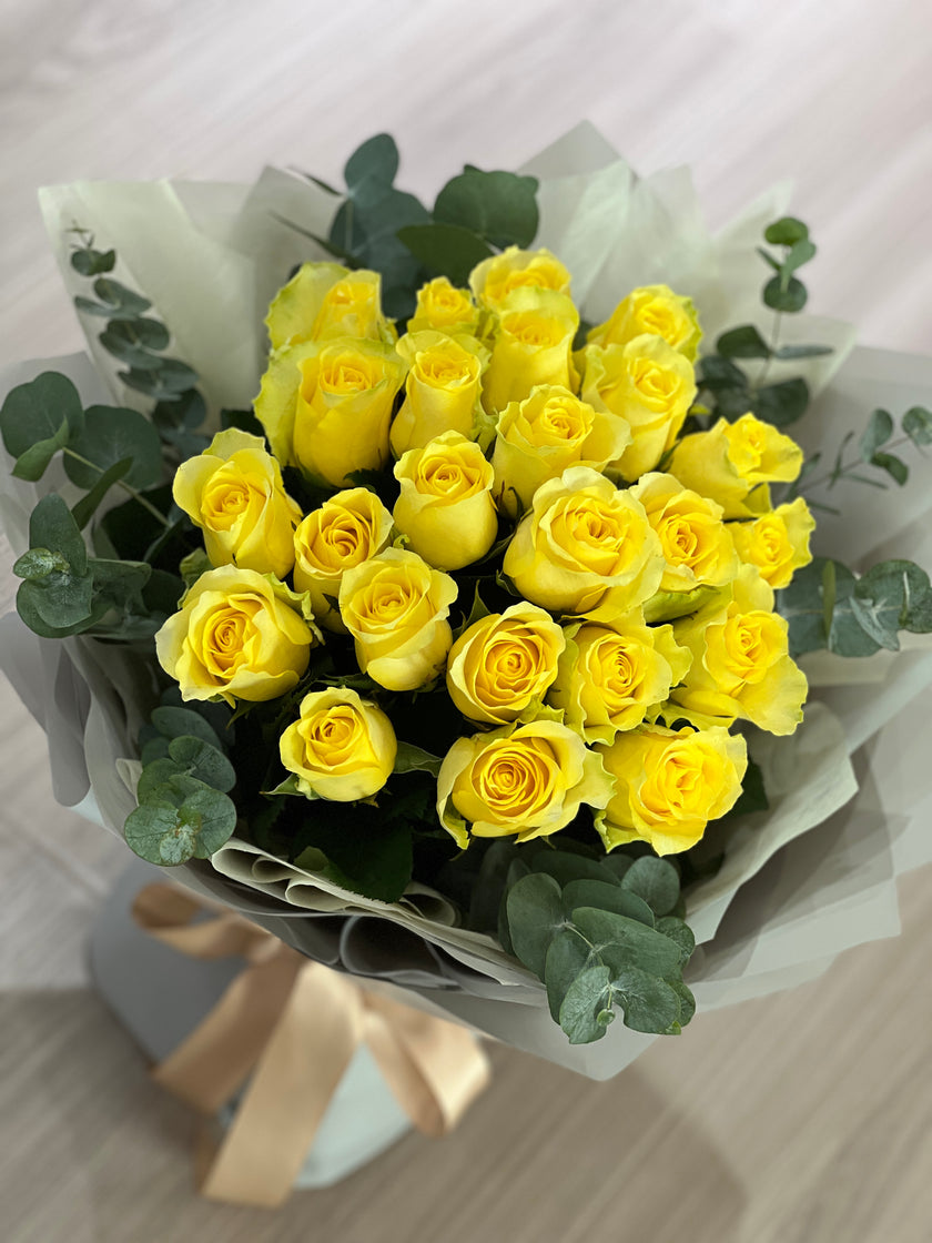 [Praise to the Sun] 24 yellow rose bouquets
