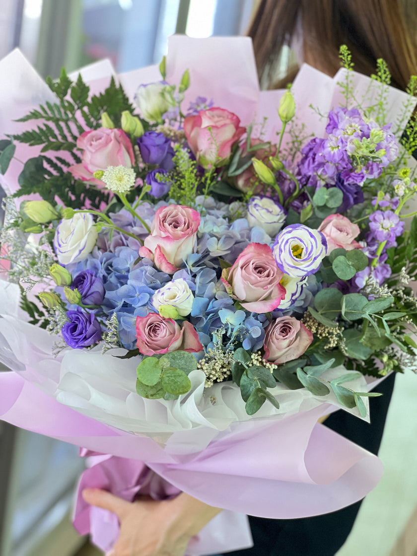 [ 紫色夢境 ] 紫繡球玫瑰花束 B093