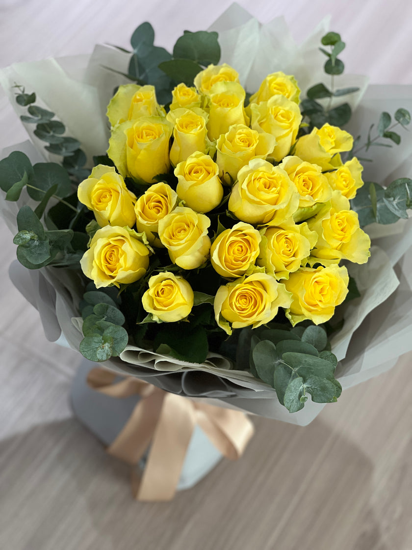 [Praise to the Sun] 24 yellow rose bouquets