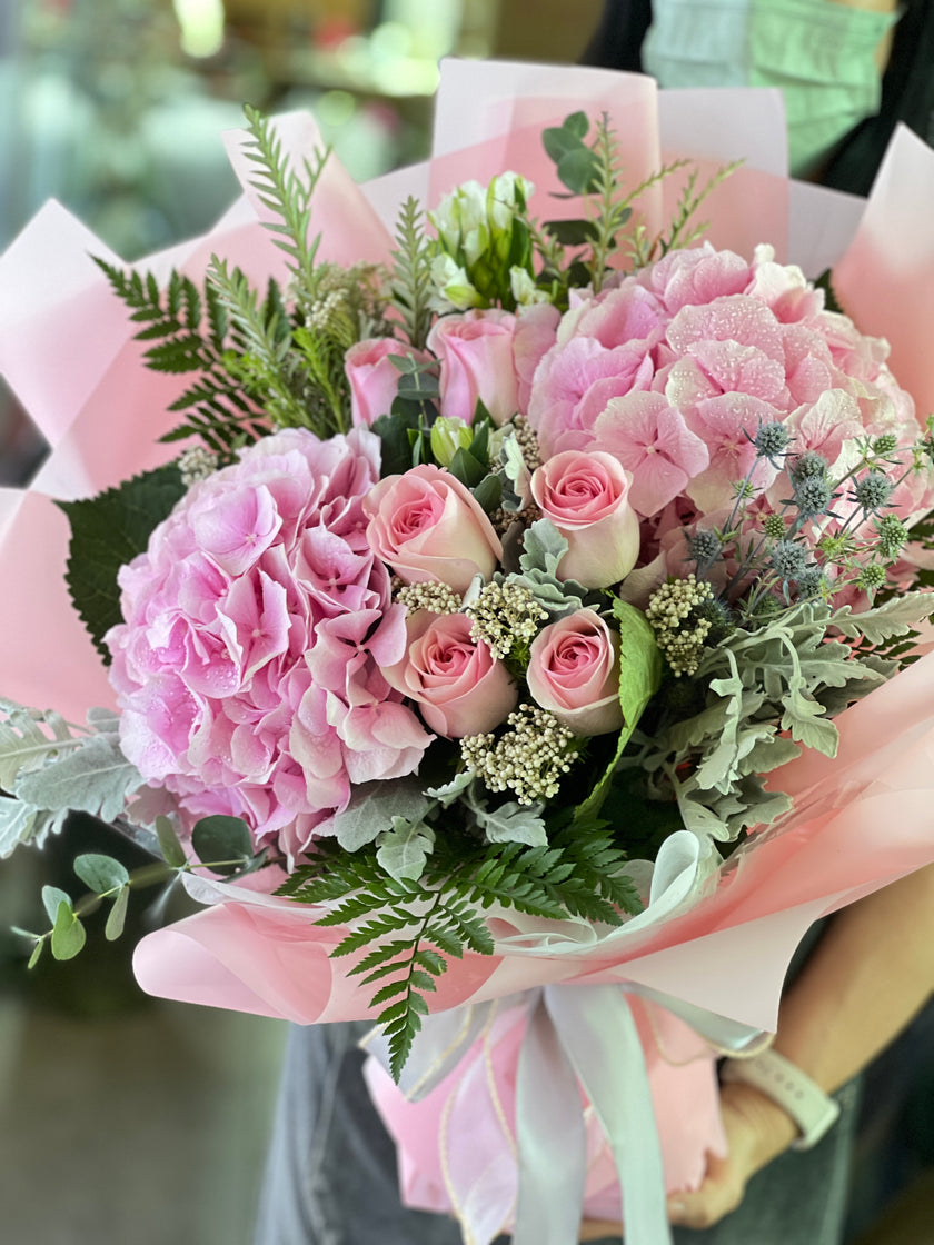 [Dream Love Language] Dutch Pink Hydrangea Rose Bouquet B091