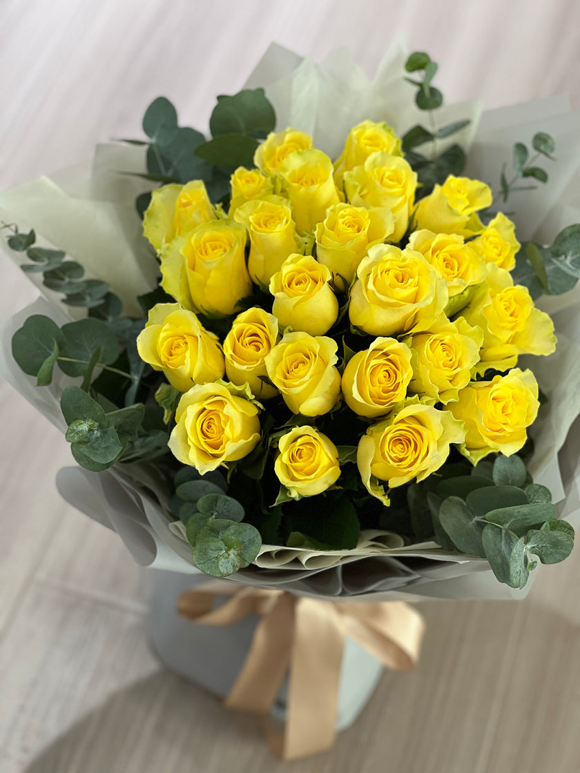 [Praise to the Sun] 24 yellow rose bouquets