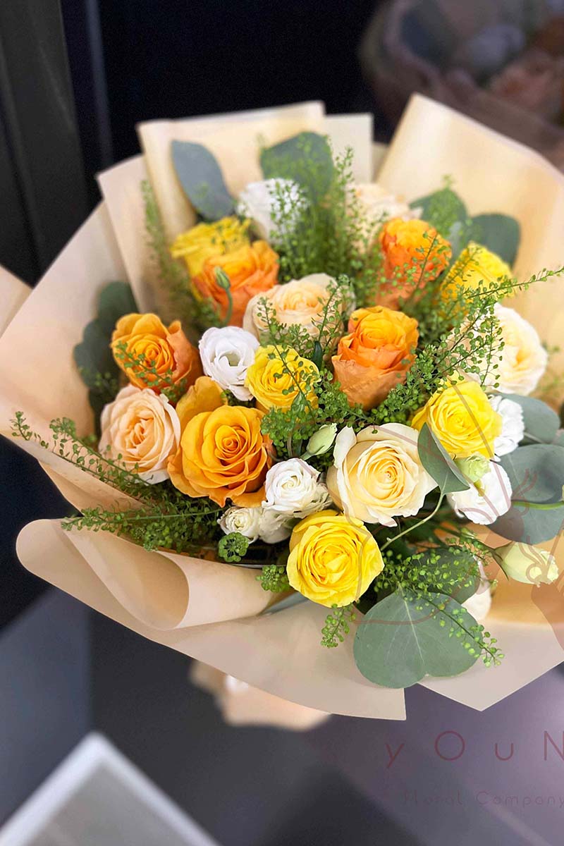 [Blooming] 15 three-color rose bouquet