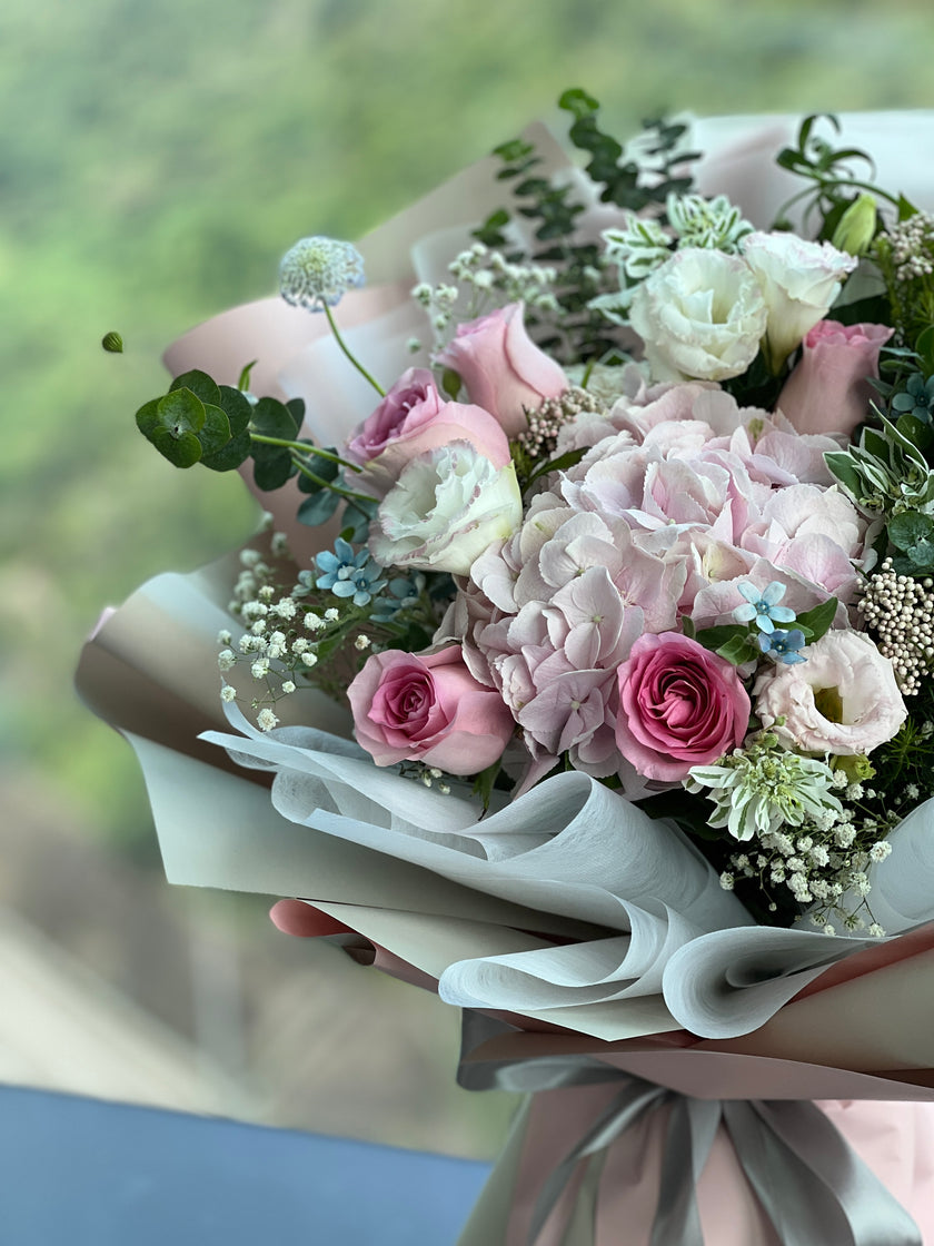 [Dream Festival] Pink Hydrangea Rose Platycodon Bouquet