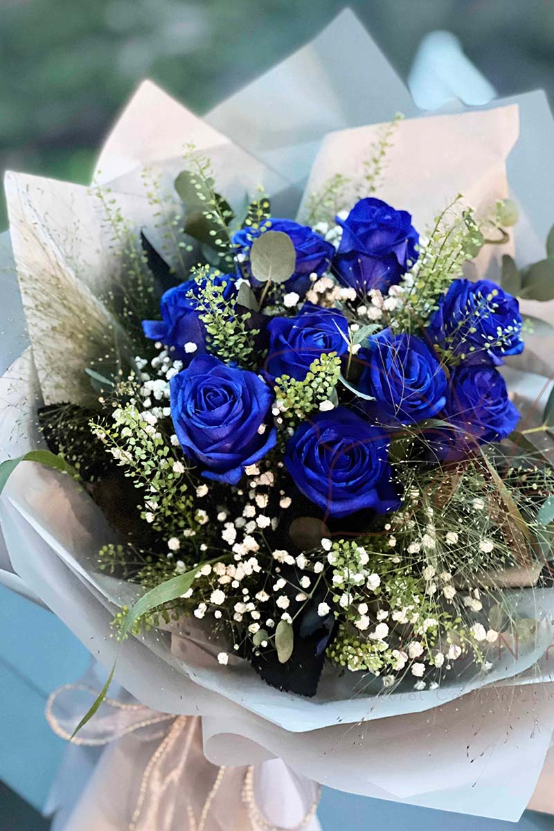 [I am the blue sky 2.0] 9 Dutch blue rose bouquets