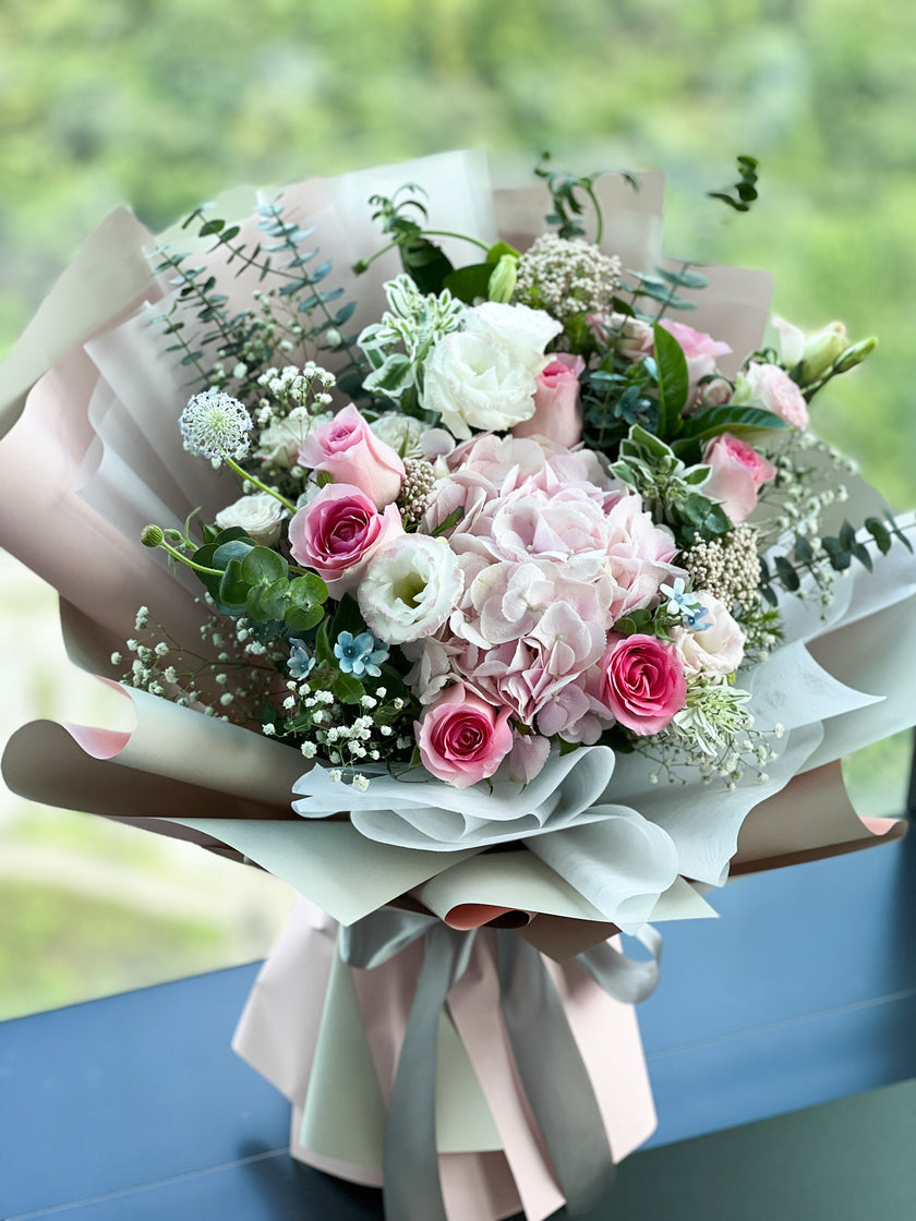 [Dream Festival] Pink Hydrangea Rose Platycodon Bouquet