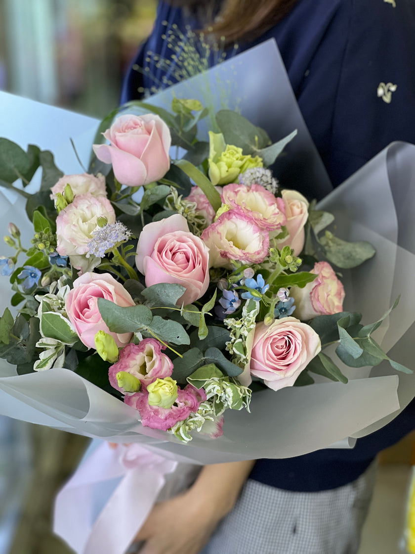 [Tenderness and Sweetness] 5 pink rose bouquet