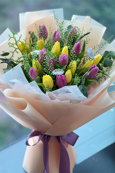 [First sight] 20 two-color tulip bouquet