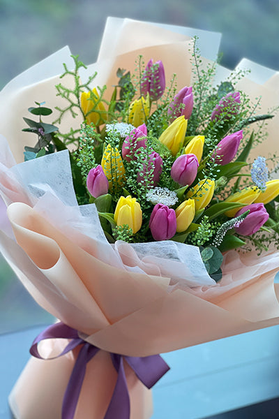 [First sight] 20 two-color tulip bouquet