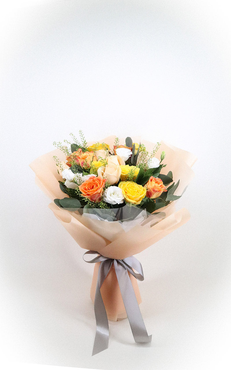 [Blooming] 15 three-color rose bouquet