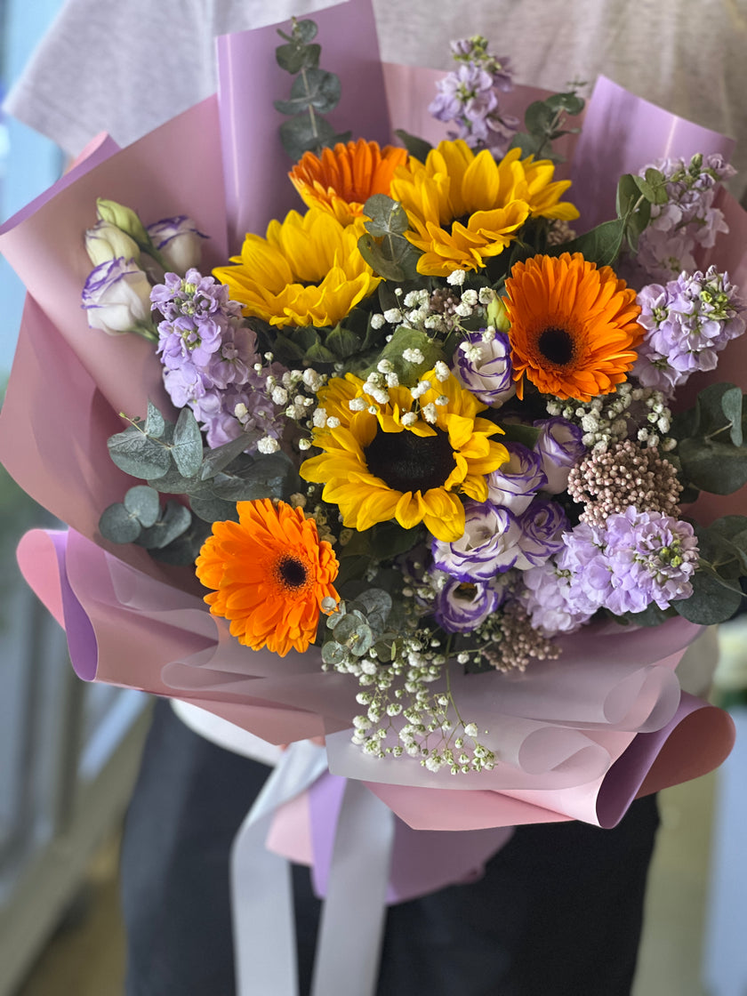 [Sunlight Vitality] Sunflower Sun Chrysanthemum Musk Bouquet B096