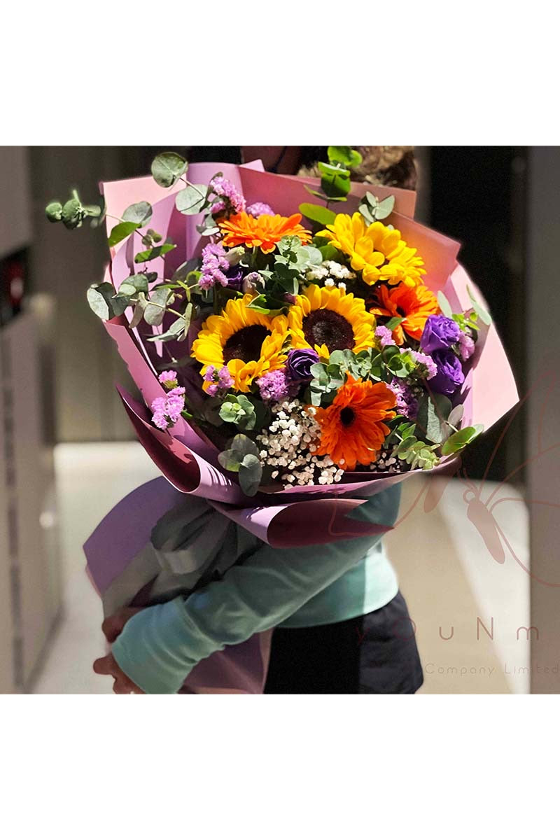 [Sunny Day] Sunflower and Platycodon Bouquet