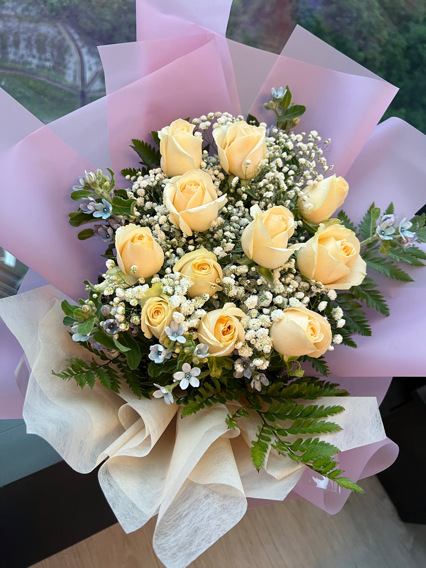 [ 金秋之愛 ] 11枝香檳玫瑰花束