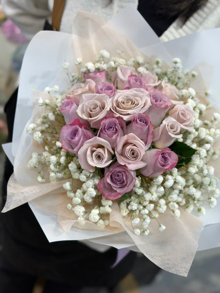 [Twilight Purple Star Love] Valentine's Day Bouquet with 20 Bicolor Roses