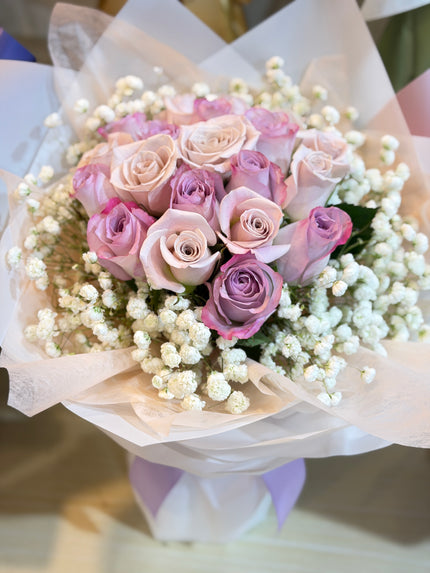 [Twilight Purple Star Love] Valentine's Day Bouquet with 20 Bicolor Roses