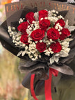 [ 一生星愛 ] 11 枝紅玫瑰滿天星情人節花束