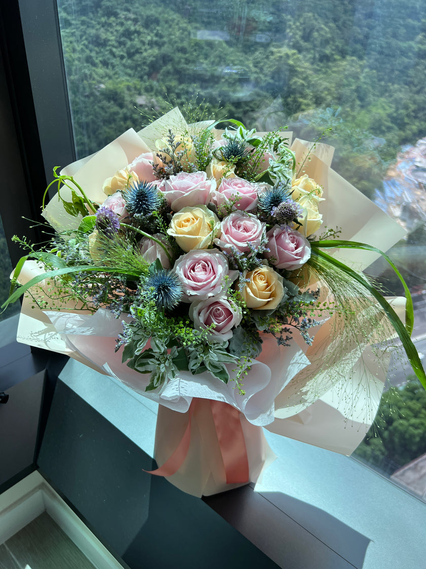 [Bicolor Lovers] 18 bicolor rose bouquet