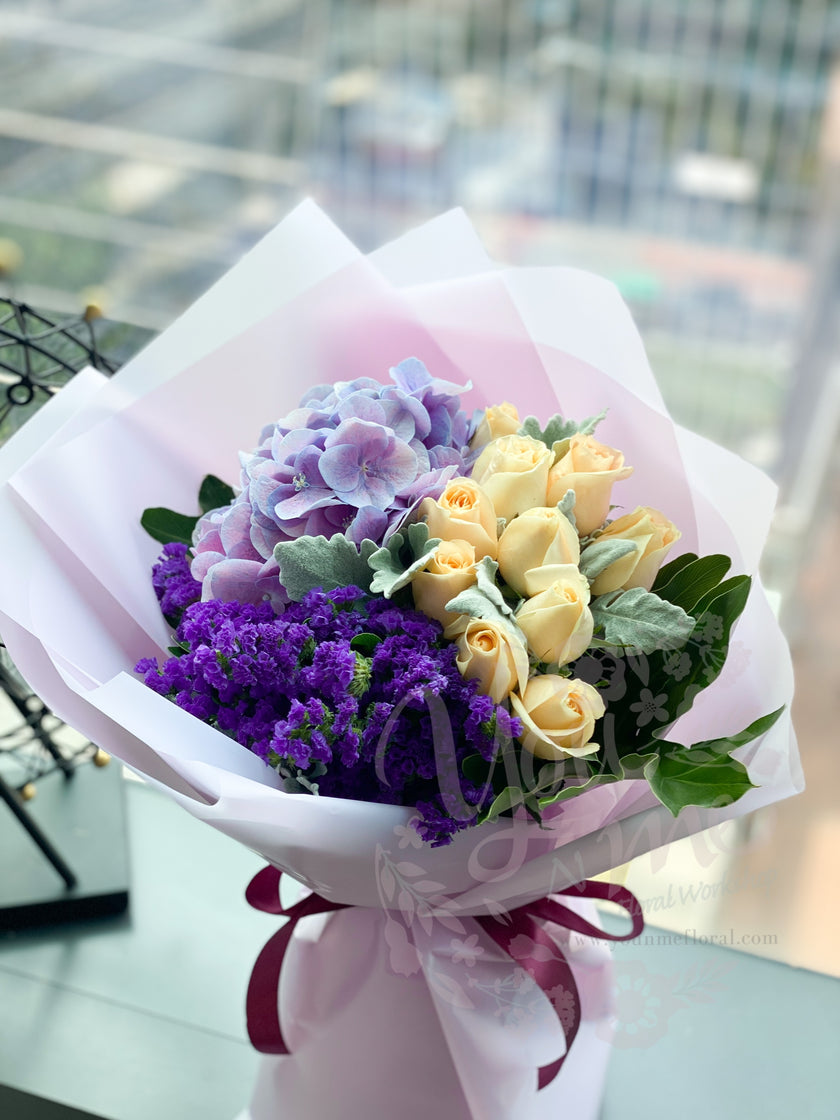 [Only Romantic] Purple Hydrangea Rose Bouquet