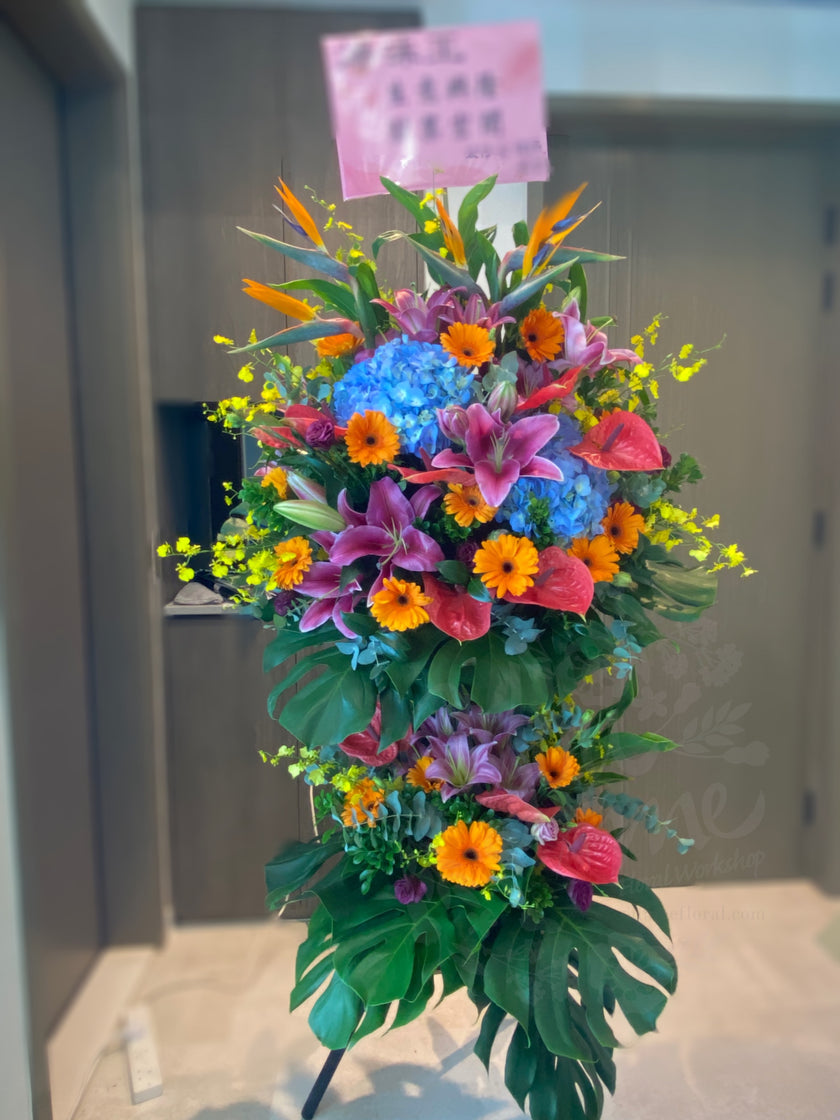 [Changhong] Anthurium Lily Hydrangea Double-Layer Opening Flower Basket YNM-FS-YH003